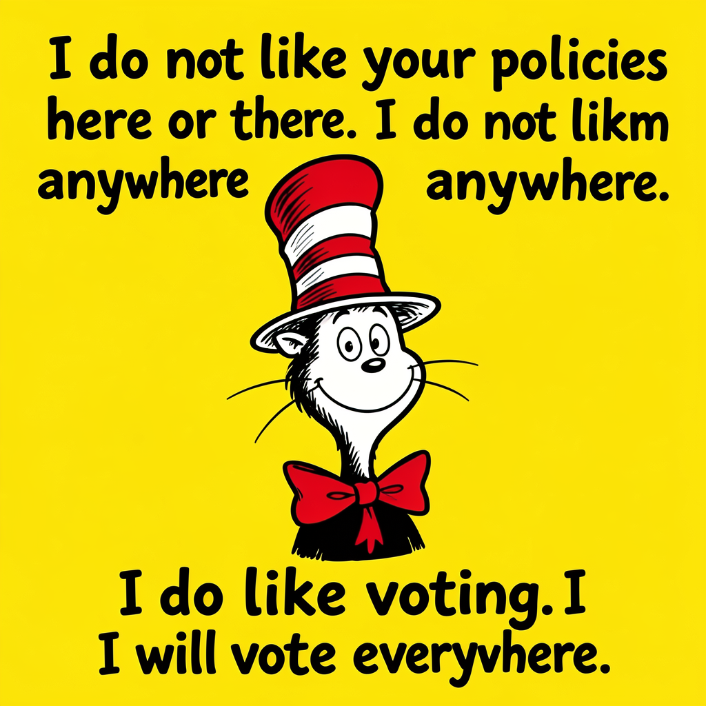 Cat In The Hat I Like Voting Tee
