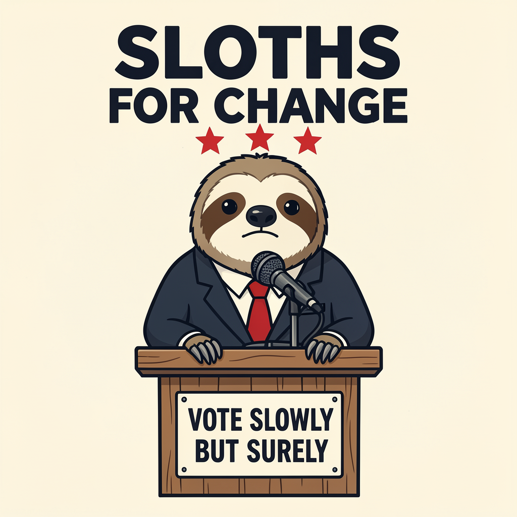 Sloths For Change Vote Slowly But Surely Tee