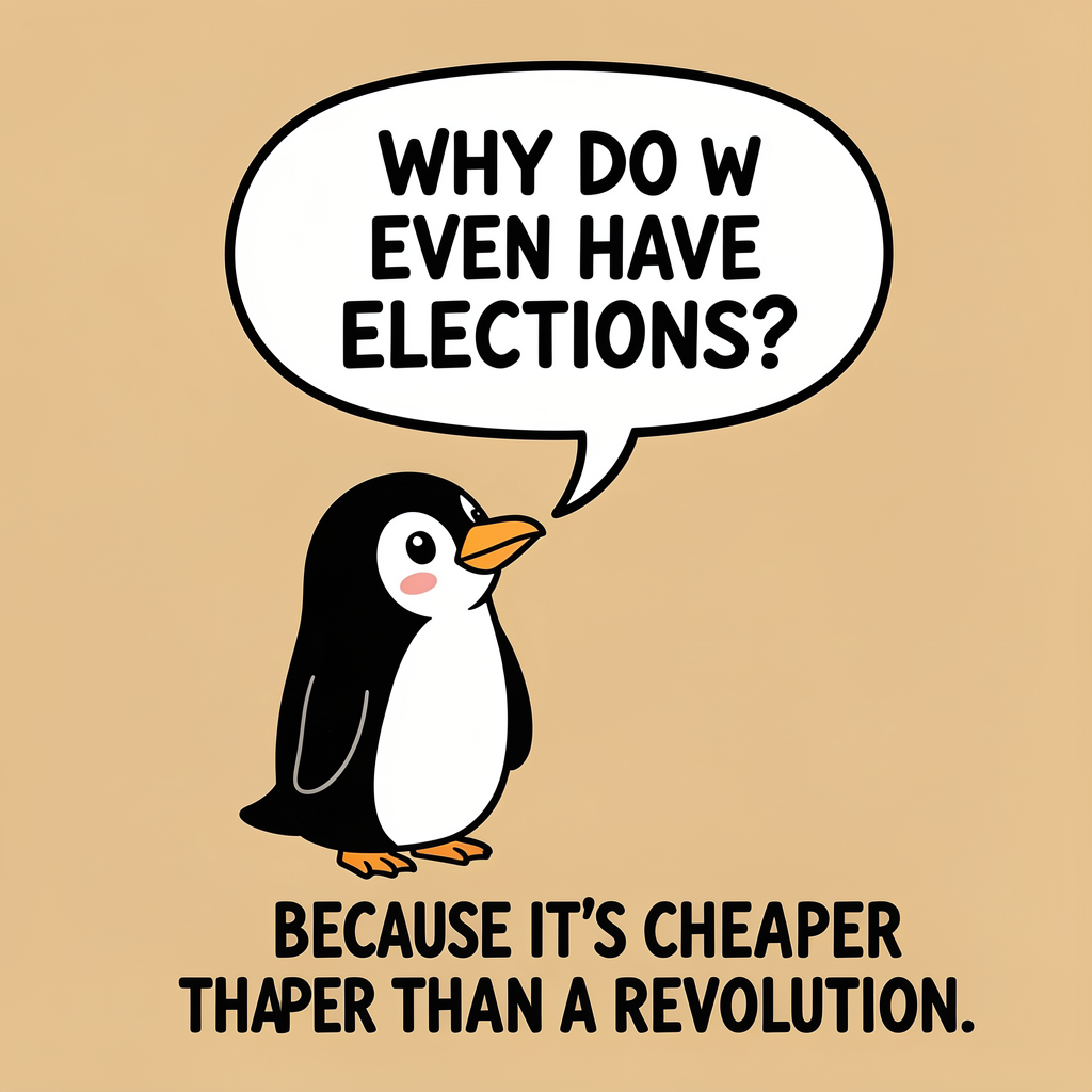 Cheaper Than A Revolution Penguin Tee