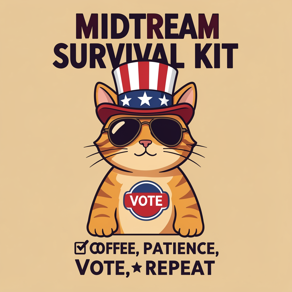 Midterm Survival Kit Cat Tee